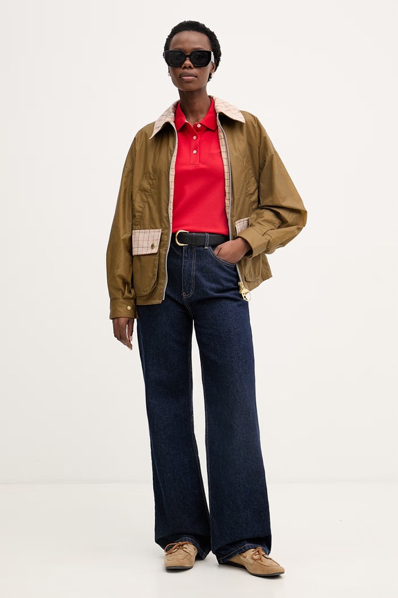 Barbour krátka bunda dámska bavlnená Launton LWX1535 béžová SS26