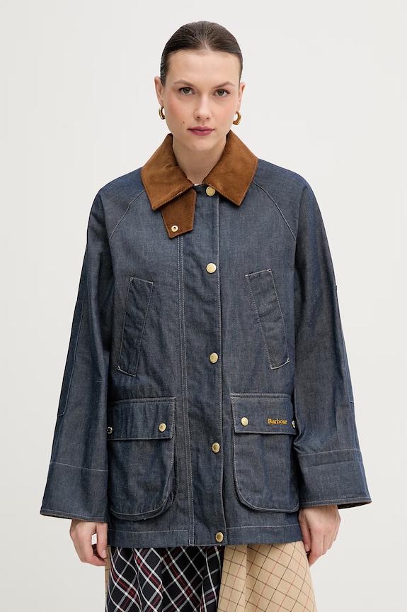 Barbour kurtka jeansowa Asker nieocieplane granatowy LCA0394