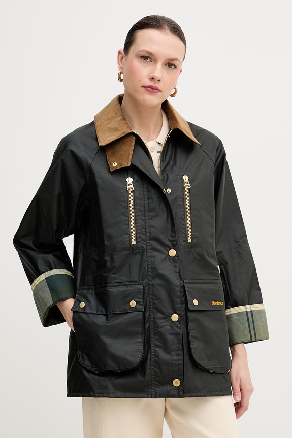 Barbour jachetă cerată Argill cu captuseala verde LWX1532