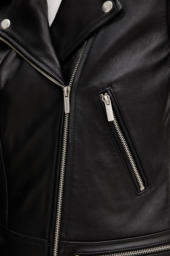 Twinset rokerica za žene od kože 261TP2010 crna