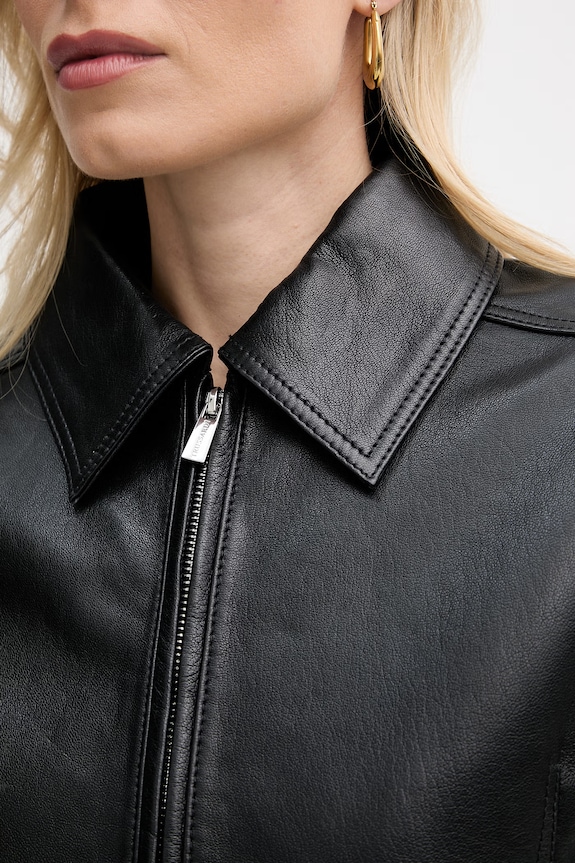 Trussardi krótka kurtka damska skórzana R366A000735N czarny