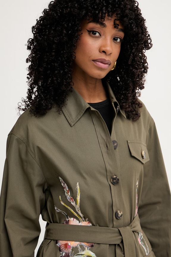 Luisa Spagnoli μπουφάν γυναικείο βαμβακερό με ελαστάν Vernet πράσινο 542946