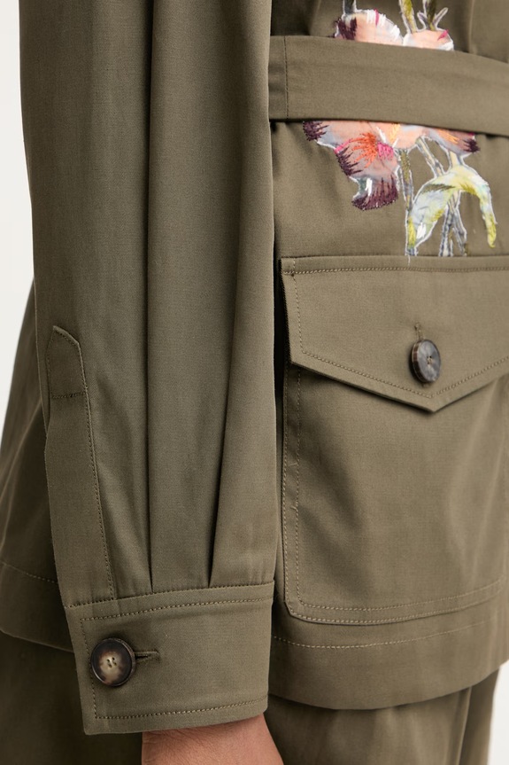 Luisa Spagnoli μπουφάν γυναικείο βαμβακερό με ελαστάν Vernet 542946 πράσινο