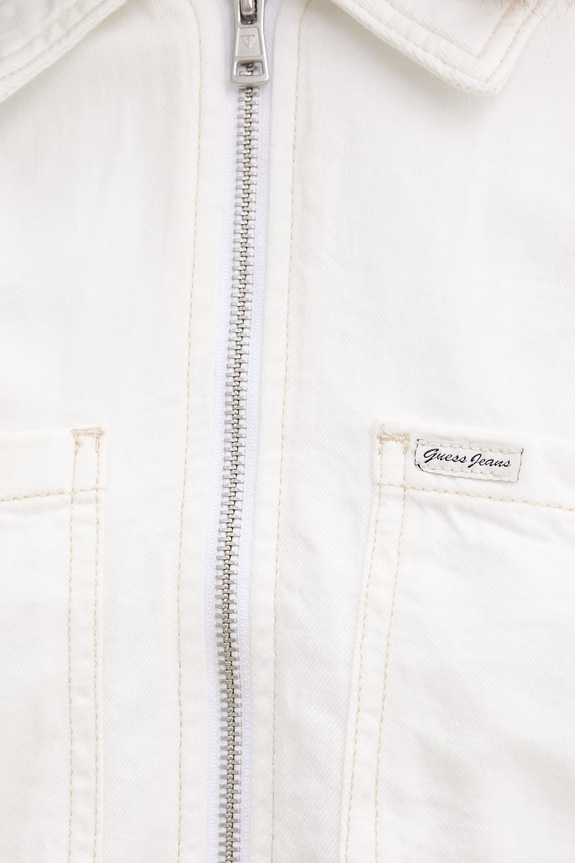 Guess Jeans Τζιν μπουφάν γυναικείο με βαμβάκι W6GN11.D5NW2 λευκό