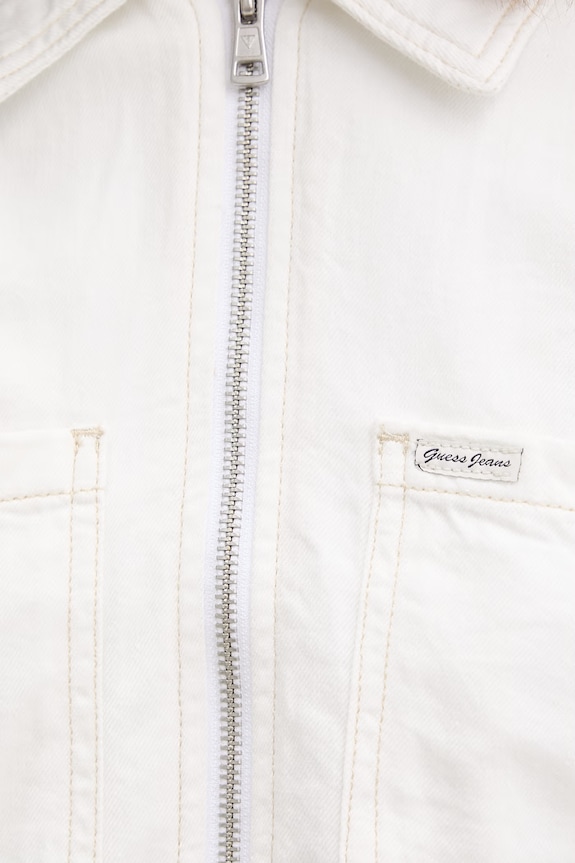 Guess Jeans Τζιν μπουφάν γυναικείο με βαμβάκι W6GN11.D5NW2 λευκό