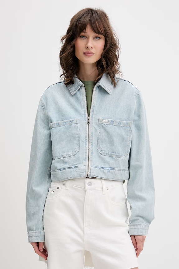 Guess Jeans kurtka przejściowa damska jeansowa niebieski W6GN11.D6533