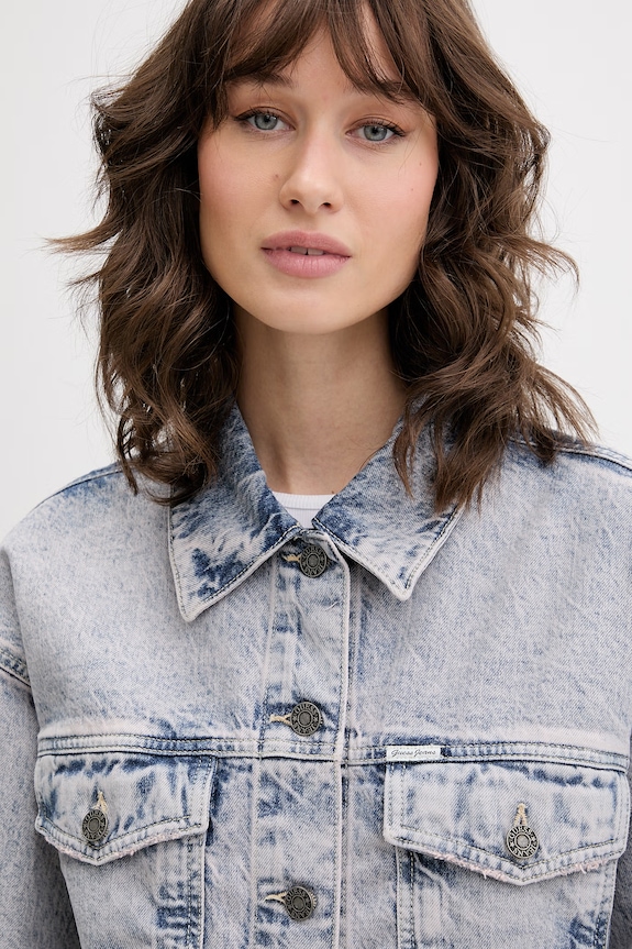 Guess Jeans τζιν μπουφάν γυναικείο μπλε W6GN56.D5M57
