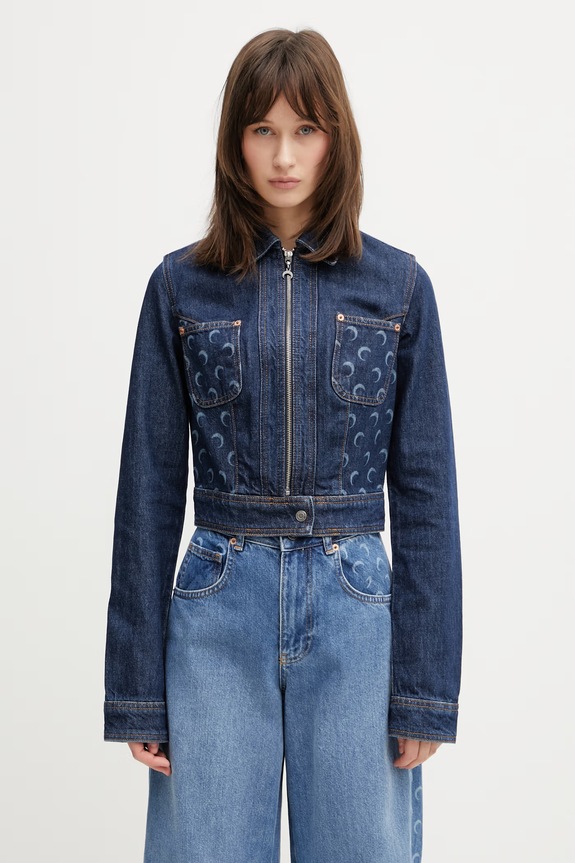 Marine Serre jacket women's denim blue WJA076ARDEN0002