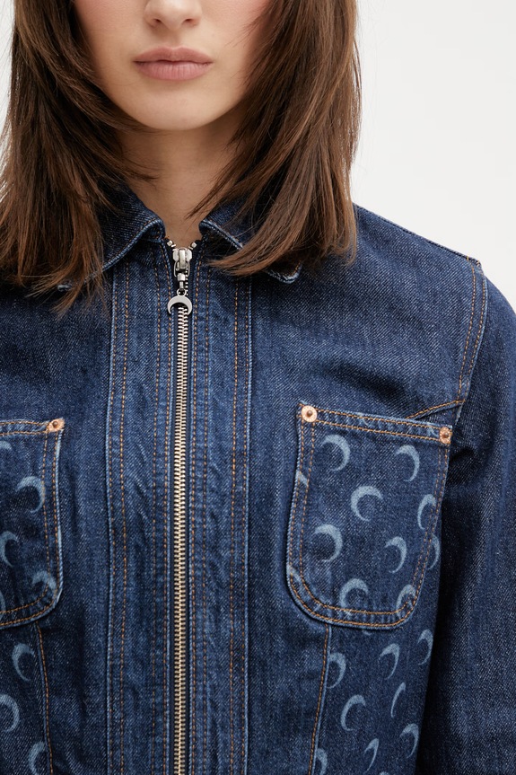 Marine Serre jacket women's denim blue WJA076ARDEN0002