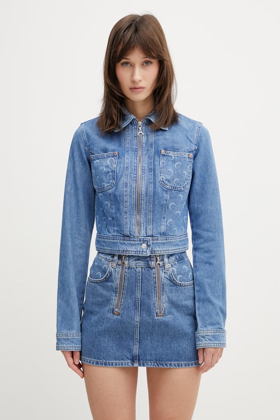 Marine Serre jacket Women's denim blue WJA076ACDEN0002