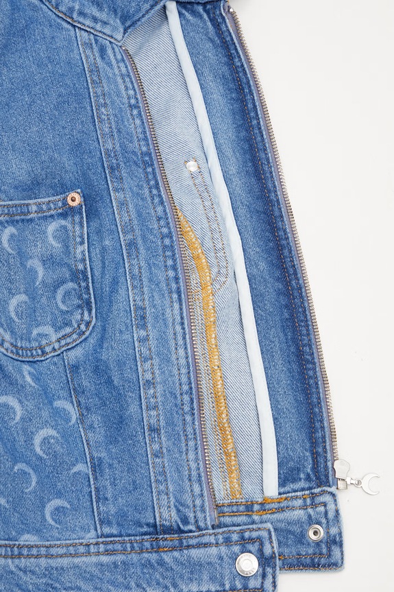Marine Serre jacket Women's denim WJA076ACDEN0002 blue