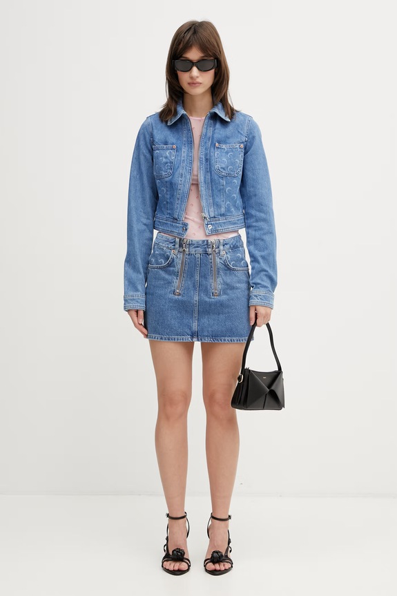 Marine Serre jacket Women's denim WJA076ACDEN0002