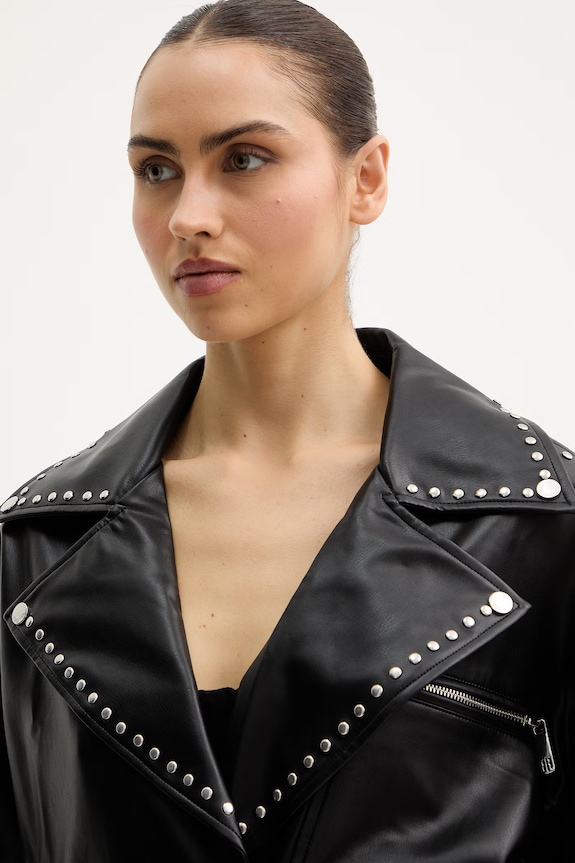Young Poets Society geacă biker de piele Elise negru FR26SC1001P411D9