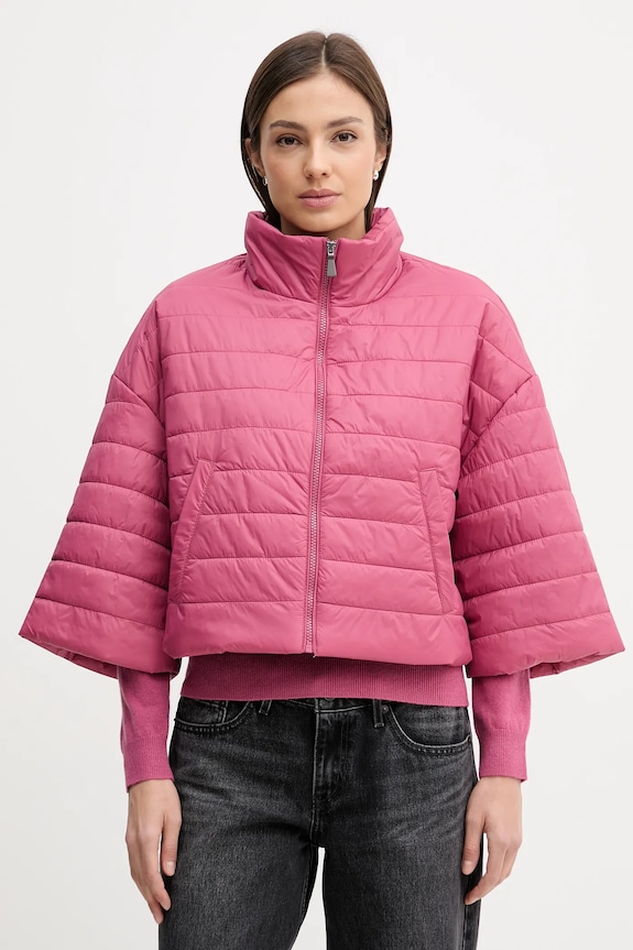 Bunda United Colors of Benetton jemné zateplenie ružová 2TWDDN09O