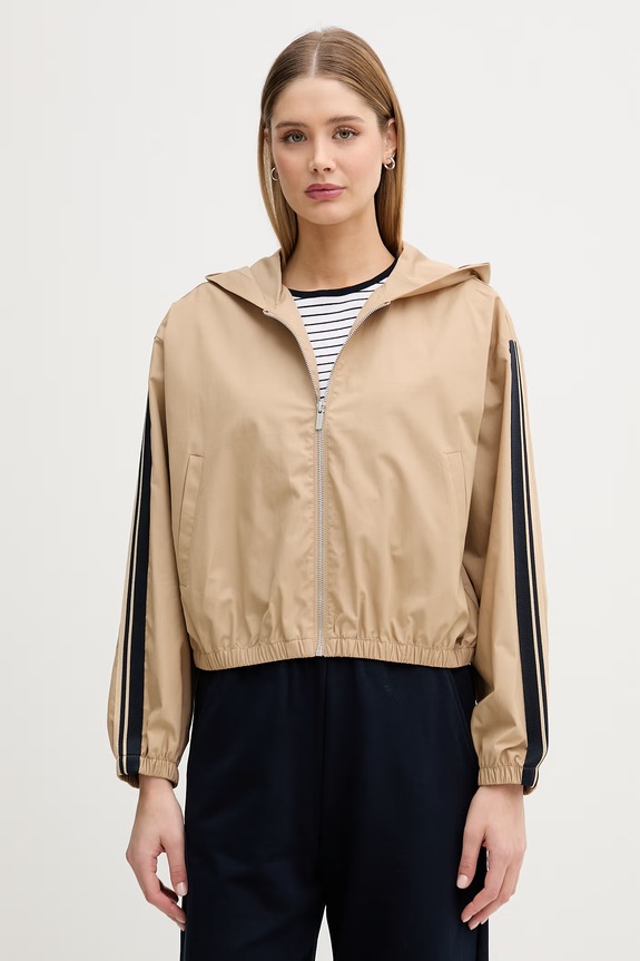 United Colors of Benetton Μπουφάν Bomber γυναικείο βαμβακερό μπεζ 2Z0SDN09E