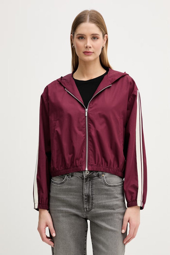 United Colors of Benetton τζάκετ bomber Γυναικείο βαμβακερό μπορντό 2Z0SDN09E