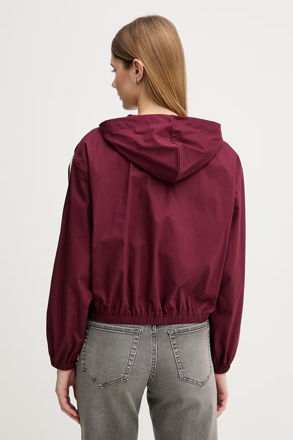 Ρούχα United Colors of Benetton τζάκετ bomber Γυναικείο βαμβακερό 2Z0SDN09E μπορντό