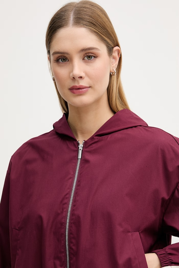United Colors of Benetton τζάκετ bomber Γυναικείο βαμβακερό μπορντό 2Z0SDN09E