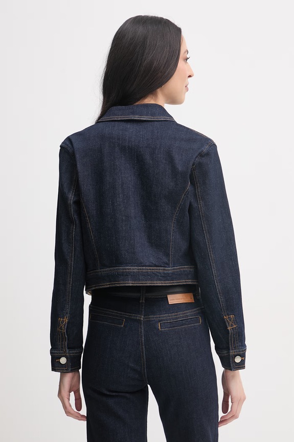 Oblačila United Colors of Benetton jeans jakna ženska iz bombaža z elastanom 2S90DN095 mornarsko modra