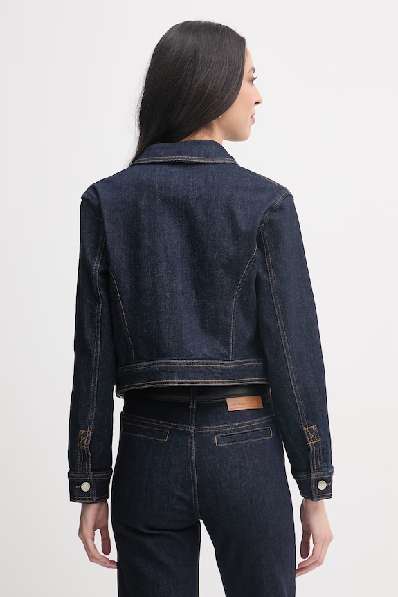 Oblačila United Colors of Benetton jeans jakna ženska iz bombaža z elastanom 2S90DN095 mornarsko modra