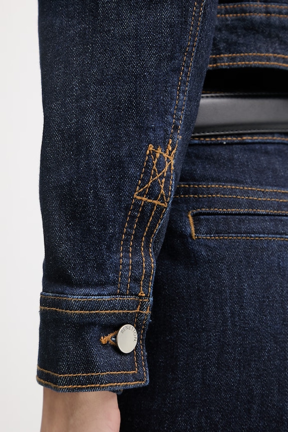 United Colors of Benetton jeans jakna ženska iz bombaža z elastanom 2S90DN095 mornarsko modra