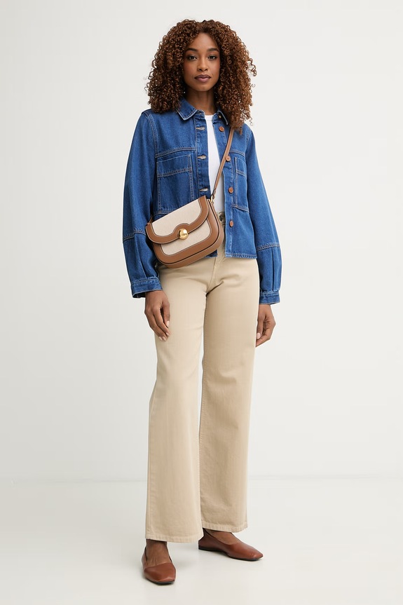 United Colors of Benetton geacă de blugi pentru femei 23C8DN097 albastru SS26