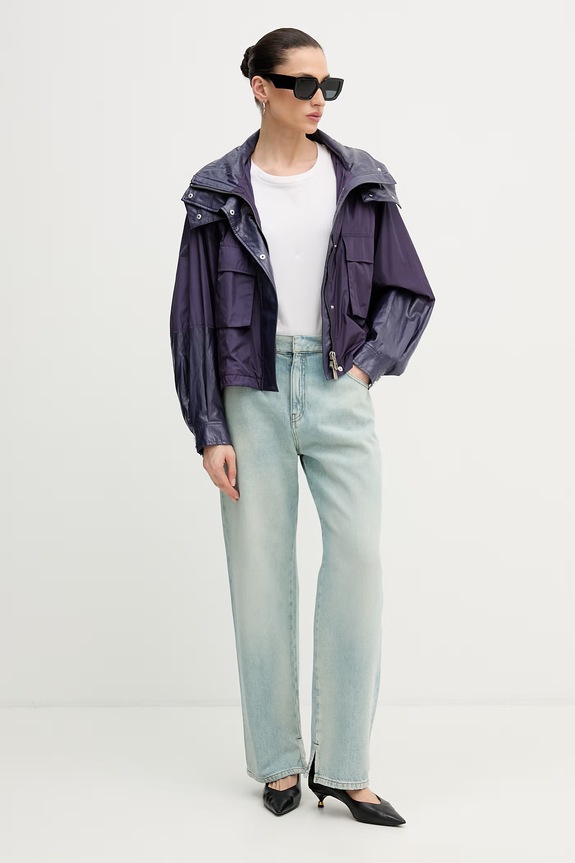 Pinko μεταβατικό μπουφάν γυναικείο 106811.A3AU μωβ SS26