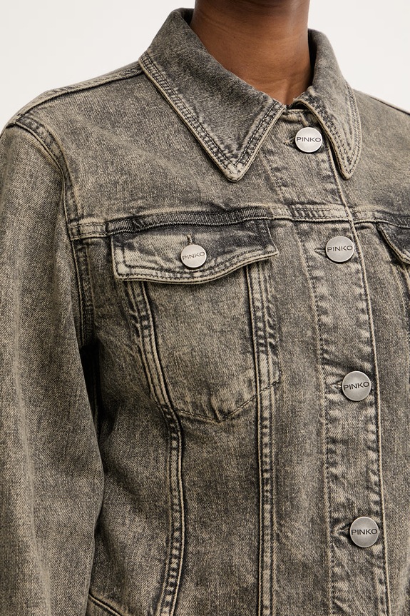 Pinko jachetă scurtă pentru femei, din denim 106388.A34Y gri