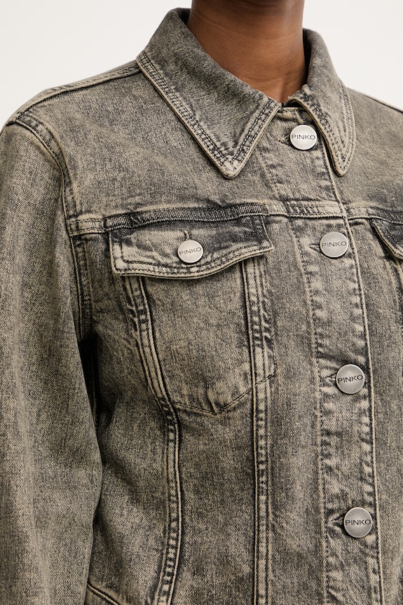 Pinko jachetă scurtă pentru femei, din denim 106388.A34Y gri