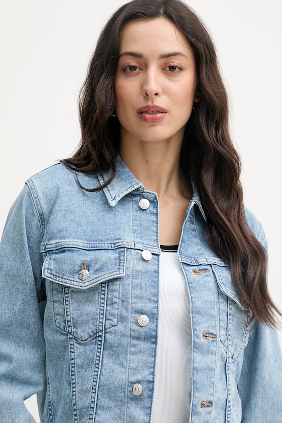 Oblečenie Calvin Klein Jeans bunda dámska rifľová LV047F672G modrá