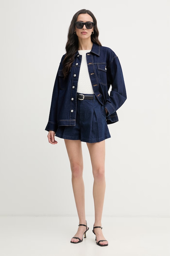 Calvin Klein Jeans bunda dámska rifľová LV047F758G tmavomodrá SS26