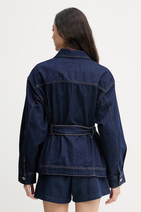 Oblečenie Calvin Klein Jeans bunda dámska rifľová LV047F758G tmavomodrá