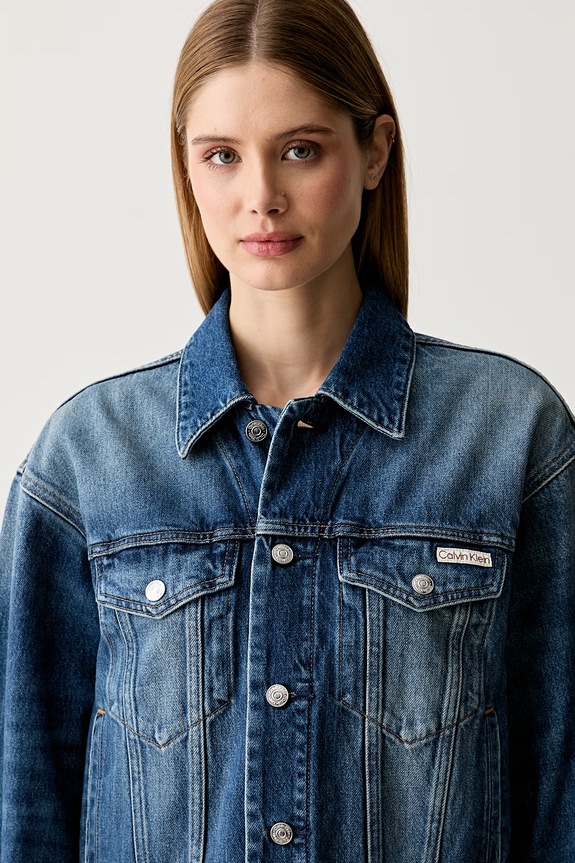 Calvin Klein Jeans džínsová bunda dámska bavlnená modrá LV047F775G