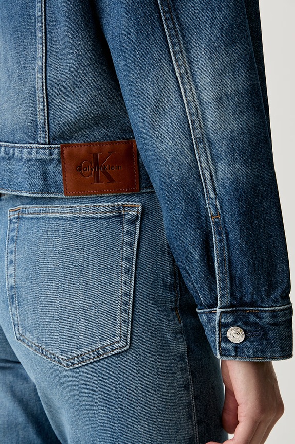 Calvin Klein Jeans džínsová bunda dámska bavlnená LV047F775G modrá