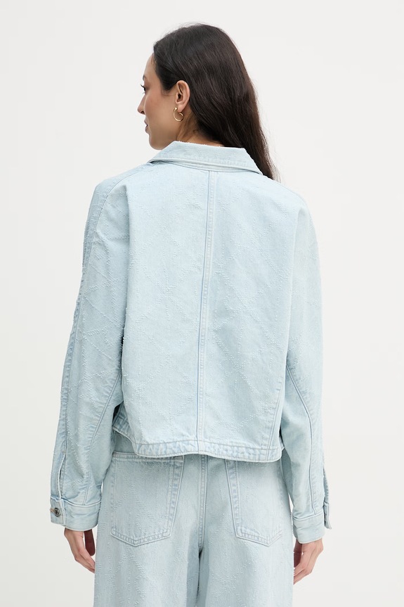 Oblečenie Calvin Klein Jeans bunda dámska rifľová LV047F496G modrá