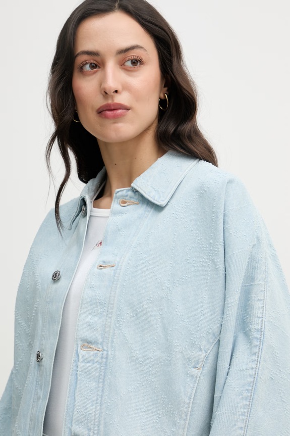Calvin Klein Jeans bunda dámska rifľová modrá LV047F496G