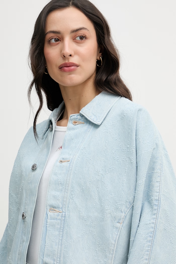 Calvin Klein Jeans bunda dámska rifľová modrá LV047F496G