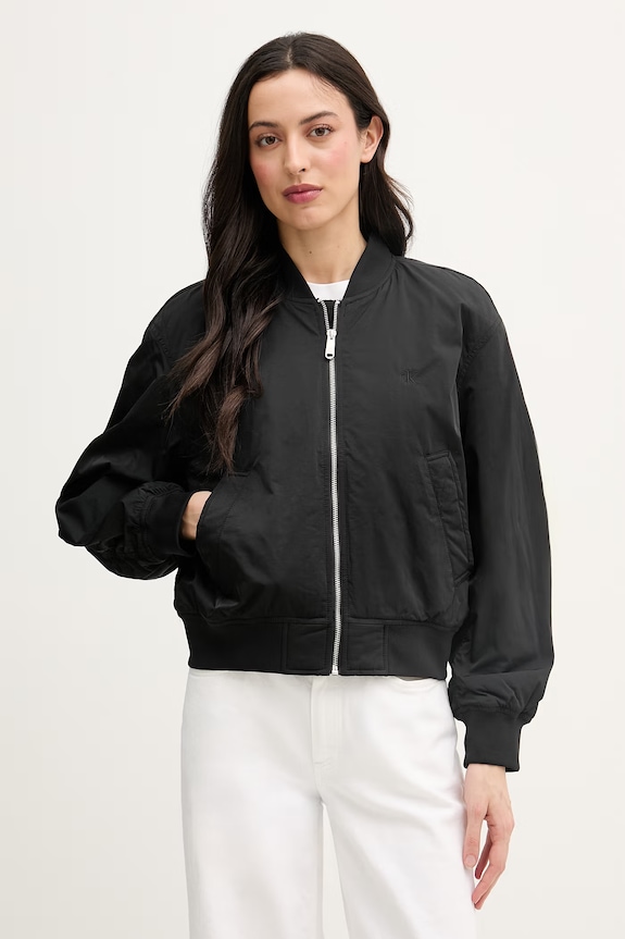 Calvin Klein Jeans bunda bomber dámska čierna LV047F505G