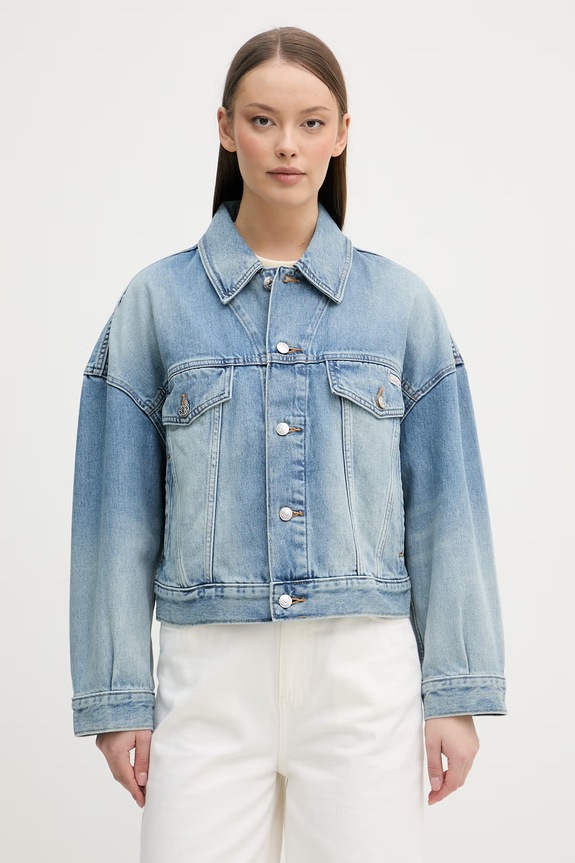 Calvin Klein Jeans džínsová bunda dámska modrá LV047F781G