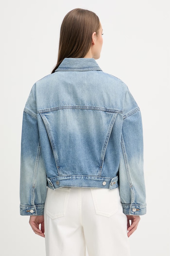 Oblečenie Calvin Klein Jeans džínsová bunda dámska LV047F781G modrá