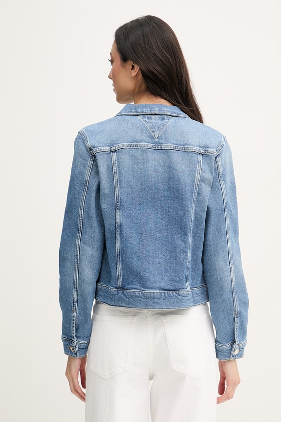 Oblečenie Tommy Hilfiger bunda dámska rifľová WW0WW49568 modrá