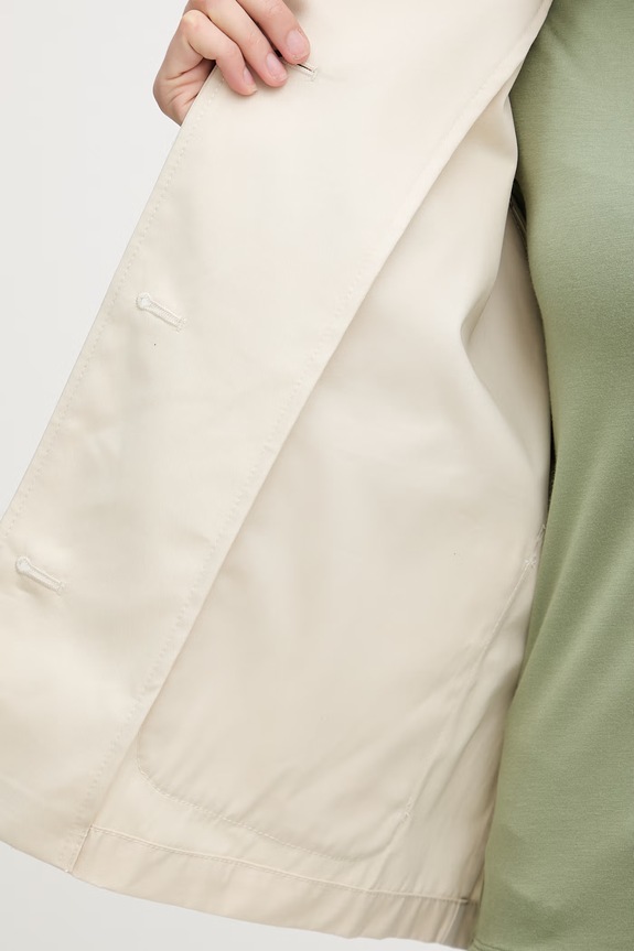 Tommy Hilfiger krátky trenčkot dámsky bavlnený WW0WW49585 béžová