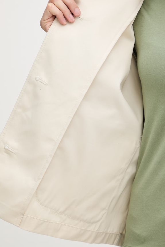 Tommy Hilfiger krátky trenčkot dámsky bavlnený WW0WW49585 béžová