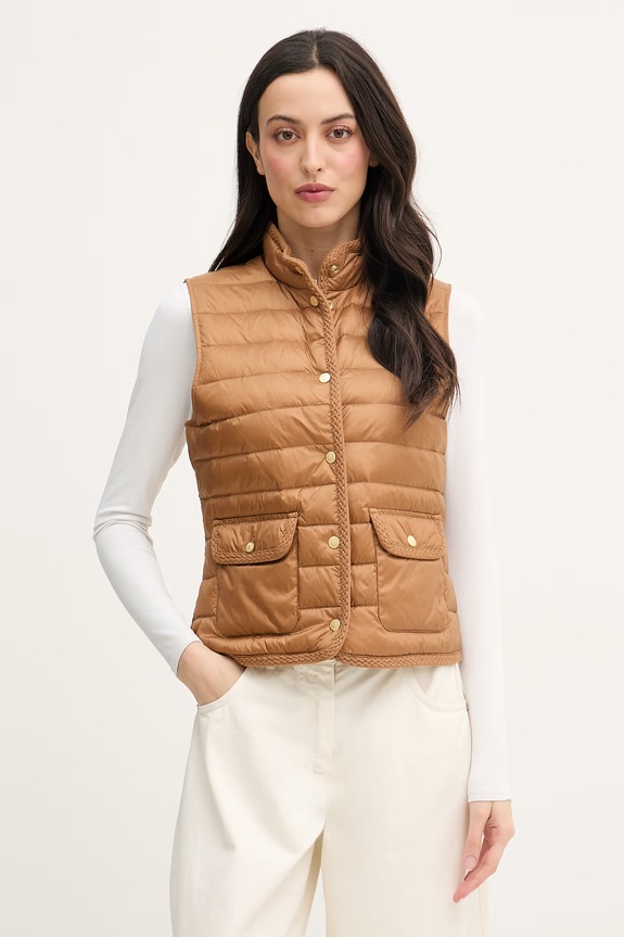 Tommy Hilfiger vesta dámska hnedá WW0WW49661