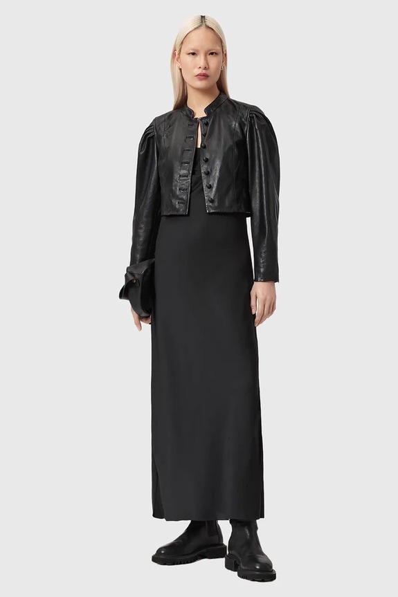 Одяг Шкіряна куртка AllSaints SADIE W008LE чорний