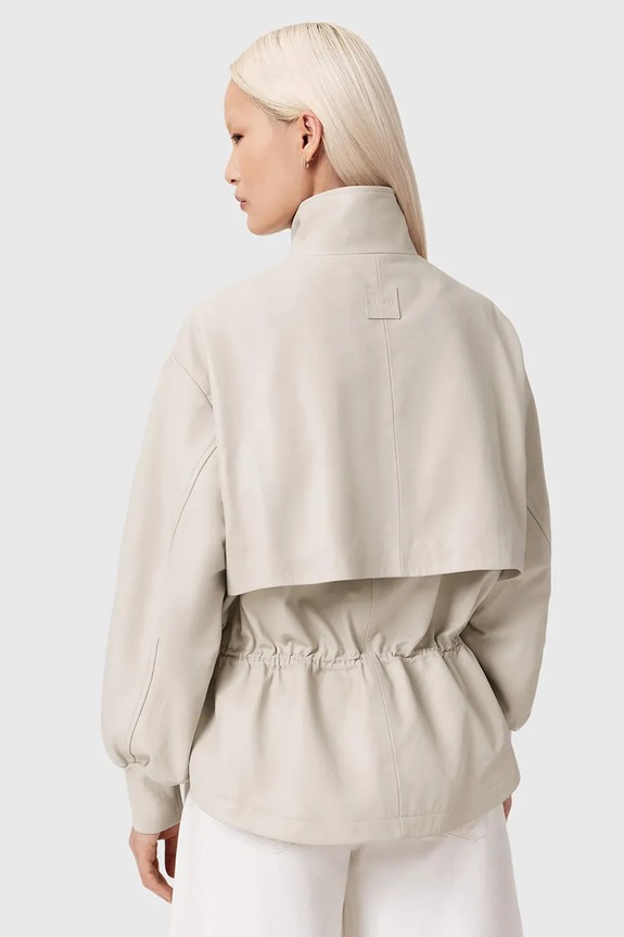Δερμάτινο μπουφάν AllSaints FLOR W076LE λευκό SS26