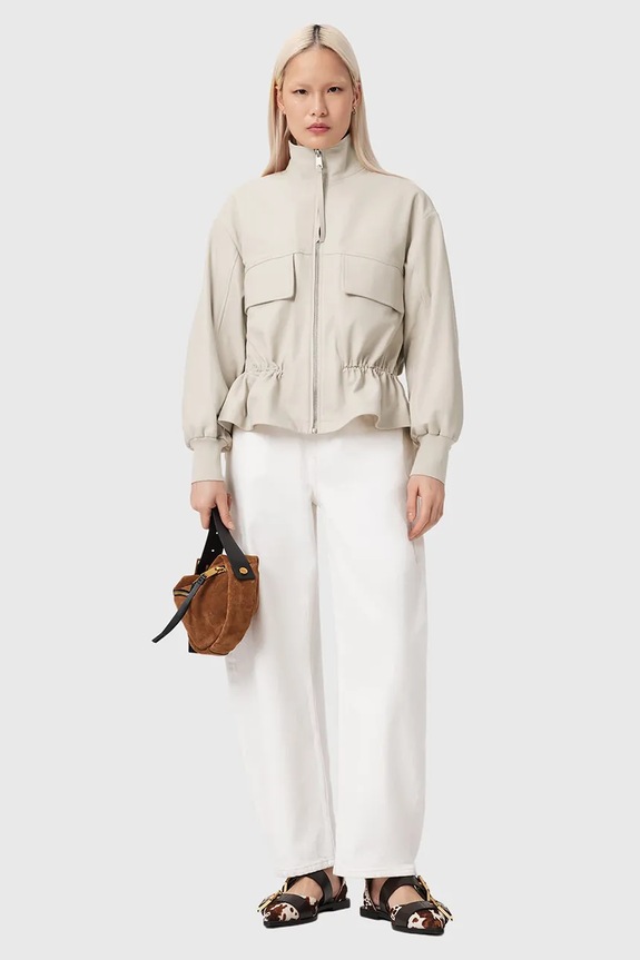 Ρούχα Δερμάτινο μπουφάν AllSaints FLOR W076LE λευκό