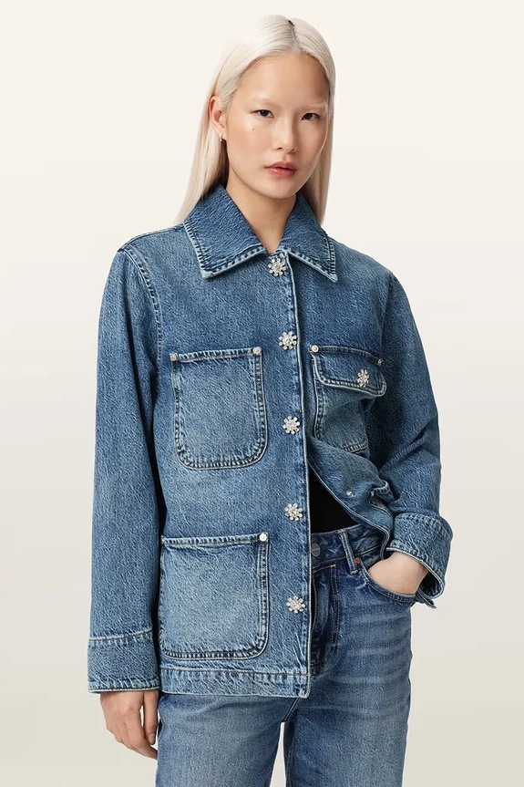 AllSaints dámska rifľová BEX modrá W044OE