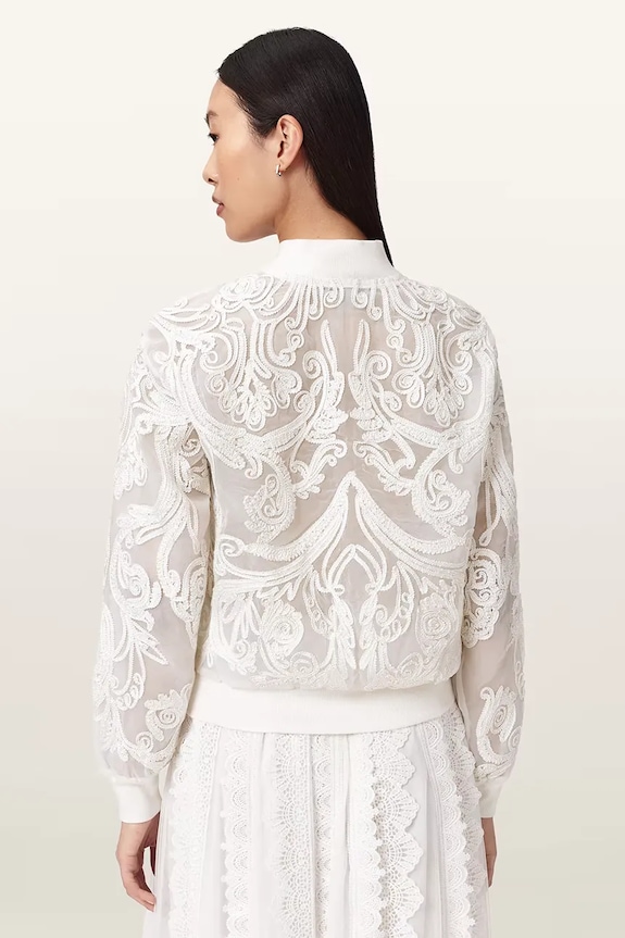AllSaints geacă bomber pentru femei JADE W124OD alb SS26