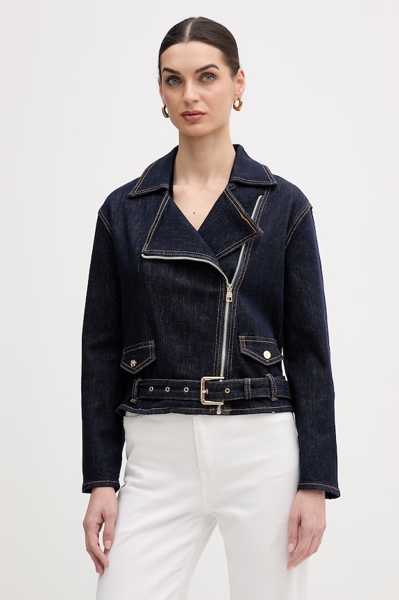 Gaudi giacca di jeans denim blu navy 611BD36001